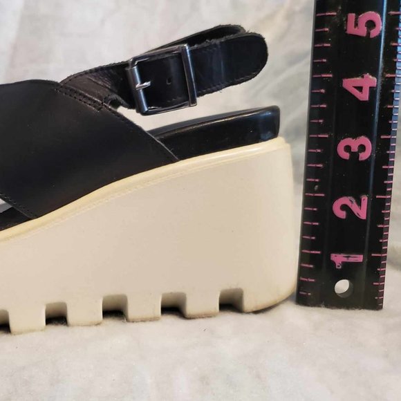 Aldo Noveglia Platform Sandals Black and White VERY GOOD with Box made in Italy - Picture 8 of 10